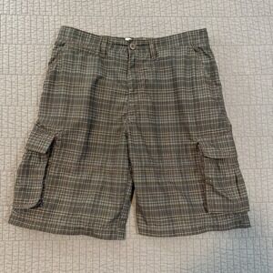 Triple Nickel Shorts Men's Large Brown Plaid 10" Cargo Skater Surfer Y2K Baggy‎